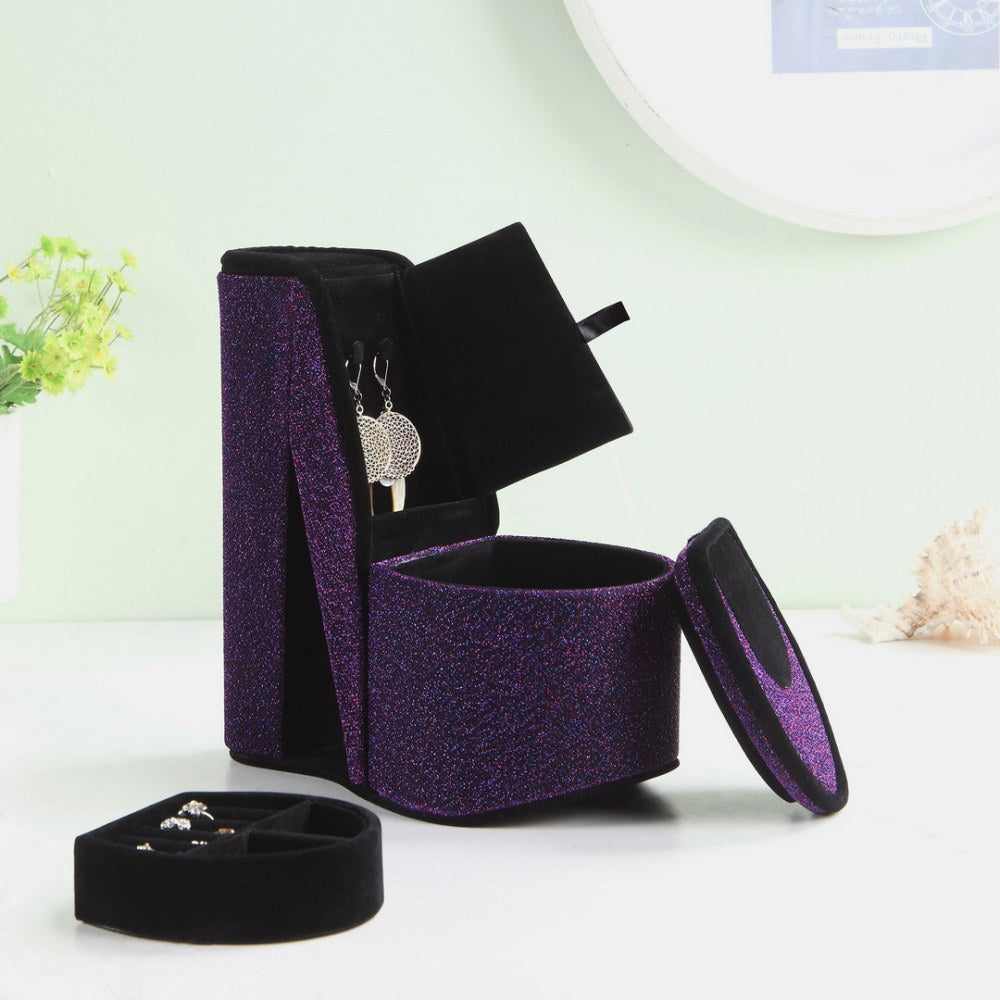 Jewelry Box, High Heel Shoe Design, Purple Velvet