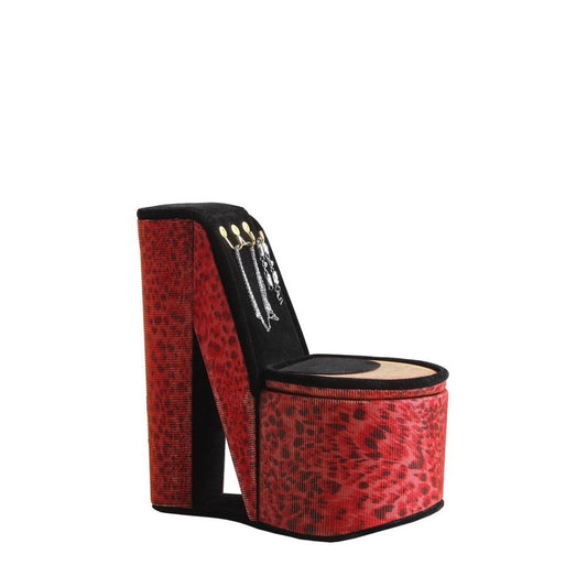 Jewelry Box, High Heel Shoe Design, Red Leopard Print