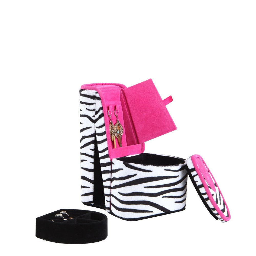 Jewelry Box, High Heel Shoe Design, Zebra Print