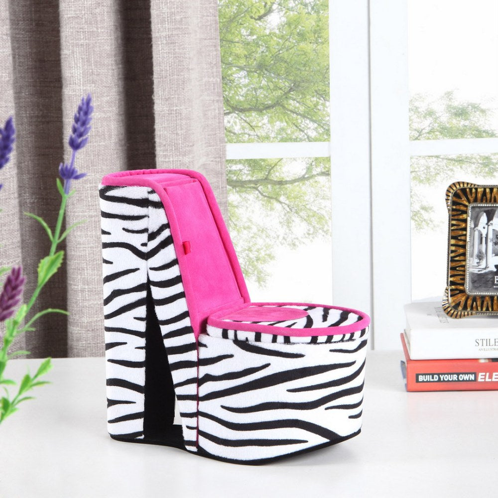 Jewelry Box, High Heel Shoe Design, Zebra Print