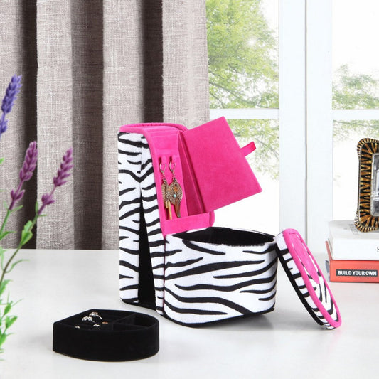 Jewelry Box, High Heel Shoe Design, Zebra Print