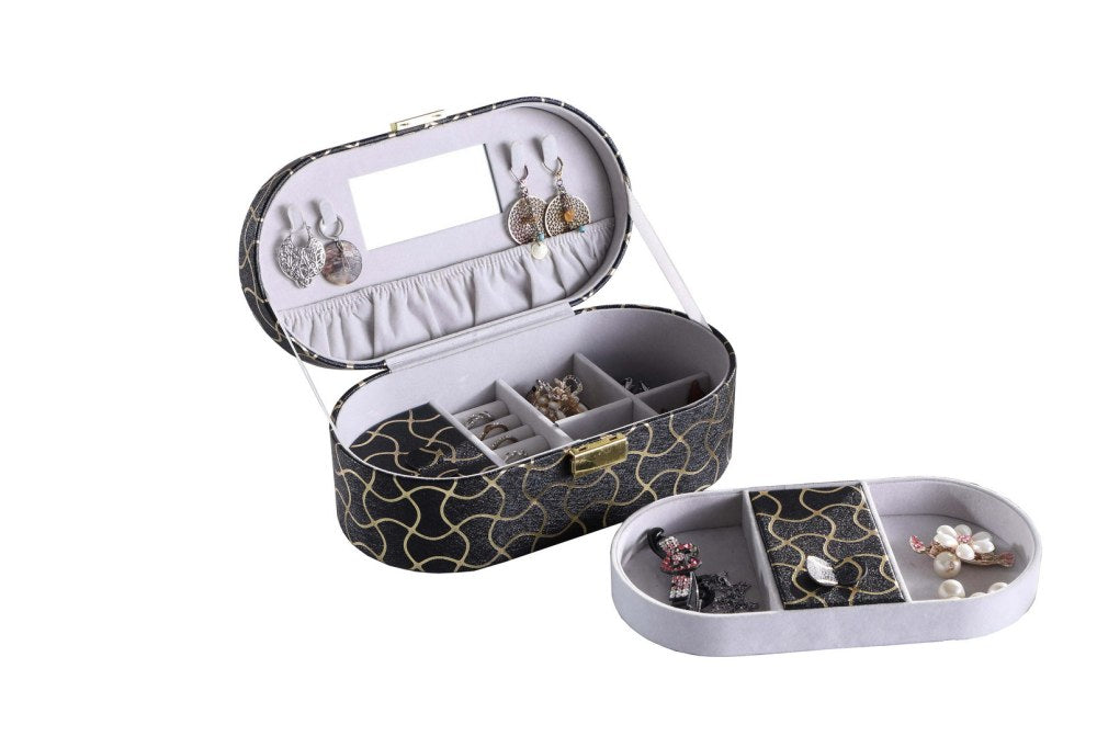 Long Leather Jewelry Organizer Case