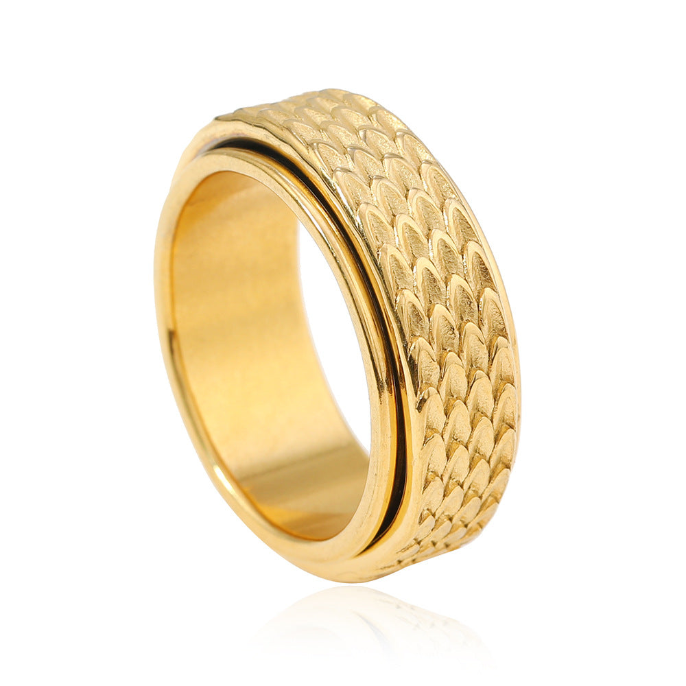 Tower Scale Spinner Ring | Gold
