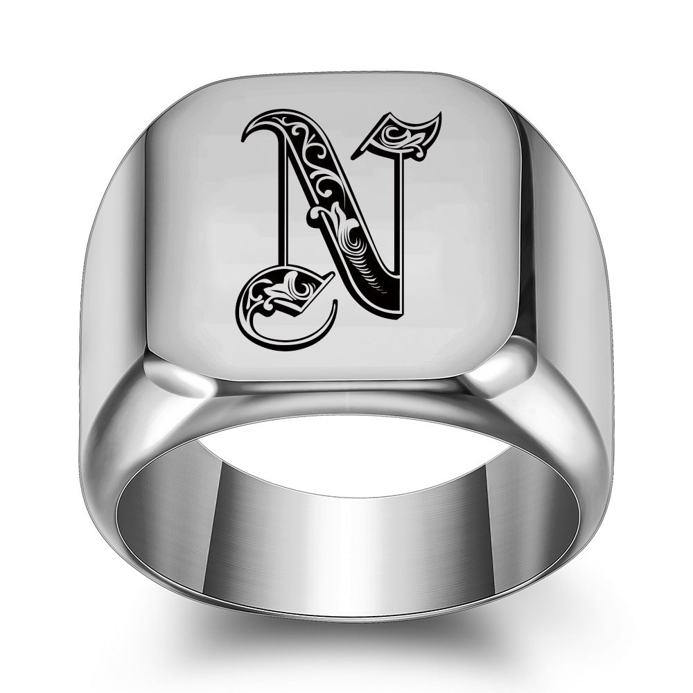 Initial Ring | White Gold