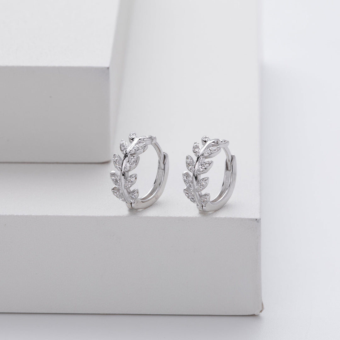 Leaf-Shaped Silver Earrings