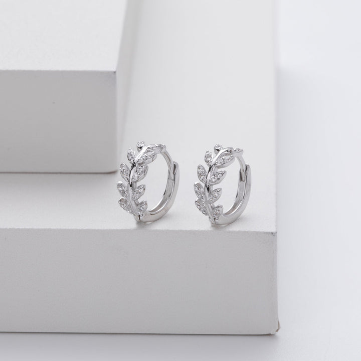 Leaf-Shaped Silver Earrings