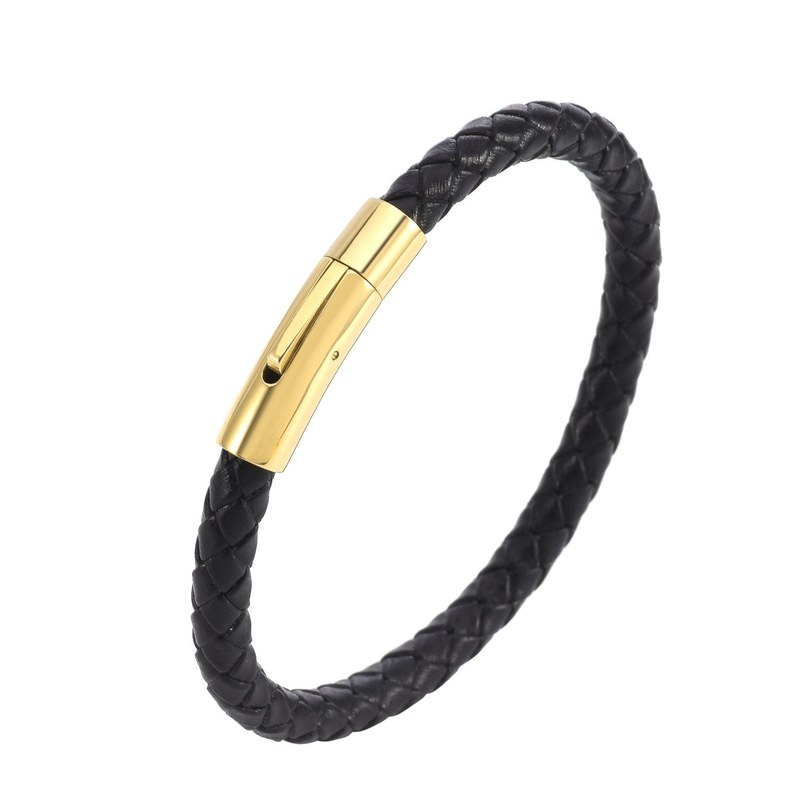 Valor Leren Vlechtarmband | Wit Goud