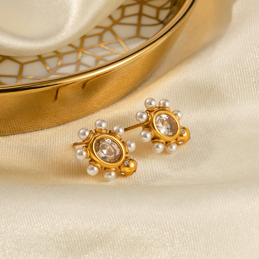 Refined Gold Pearl Earrings