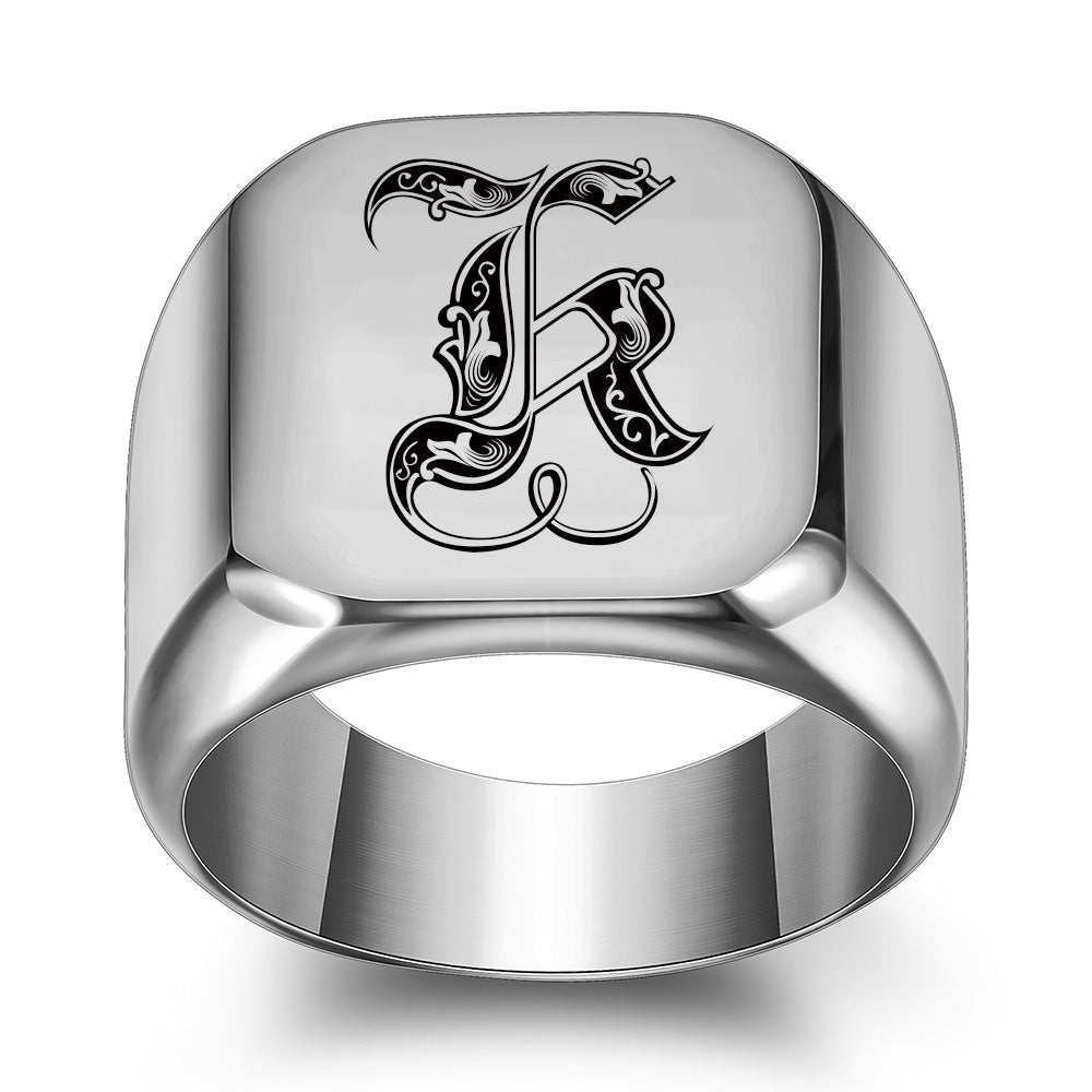 Initial Ring | White Gold