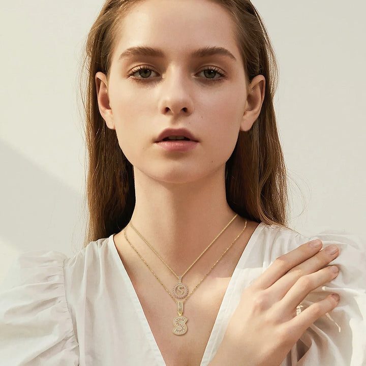 Set of Initial Necklaces in Moissanite