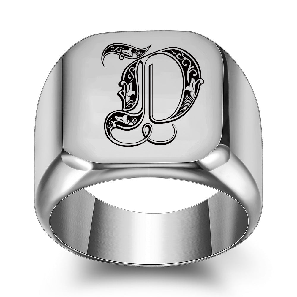 Initial Ring | White Gold