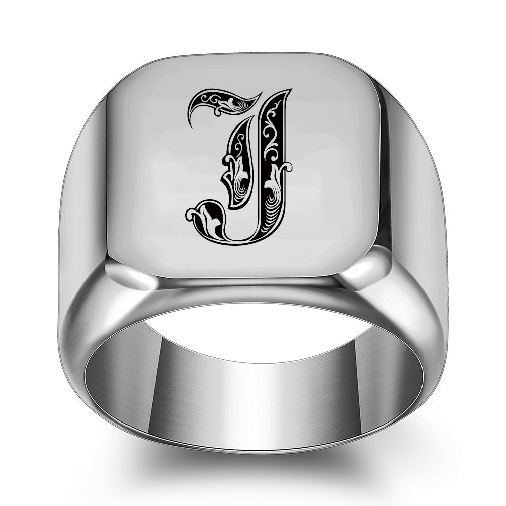 Initial Ring | White Gold