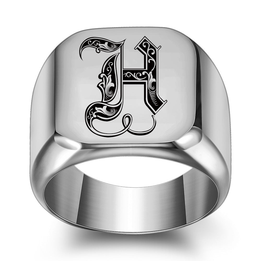 Initial Ring | White Gold