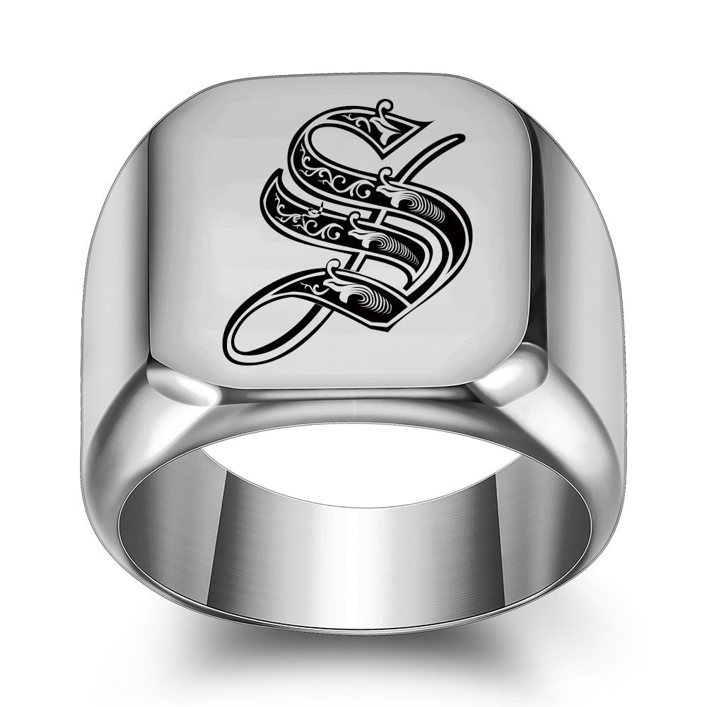 Initial Ring | White Gold