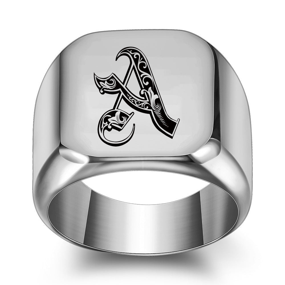 Initial Ring | White Gold