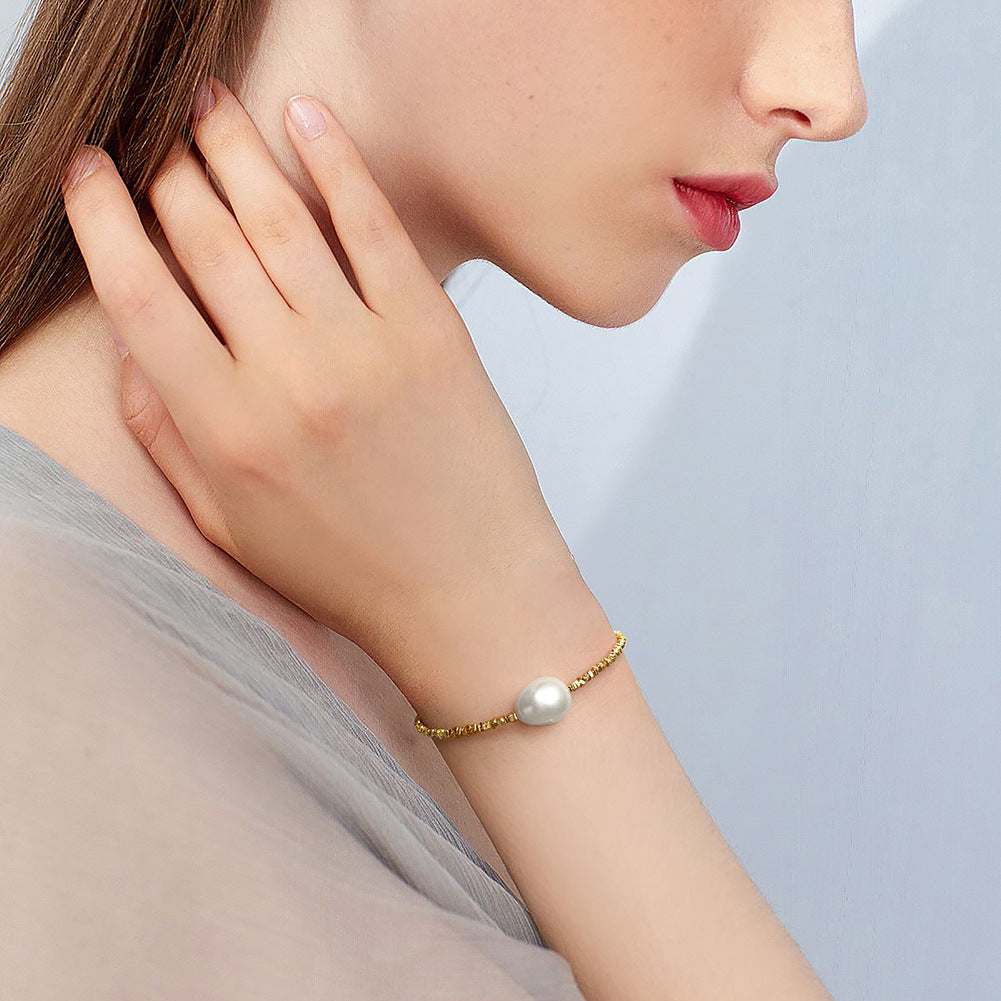 Anemona Bracelet, Silver, Elegant Freshwater Pearl