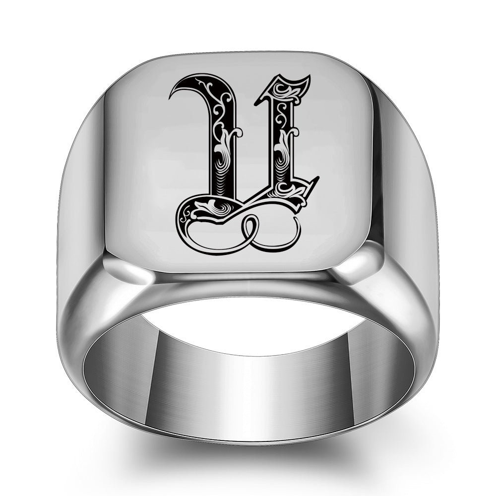 Initial Ring | White Gold