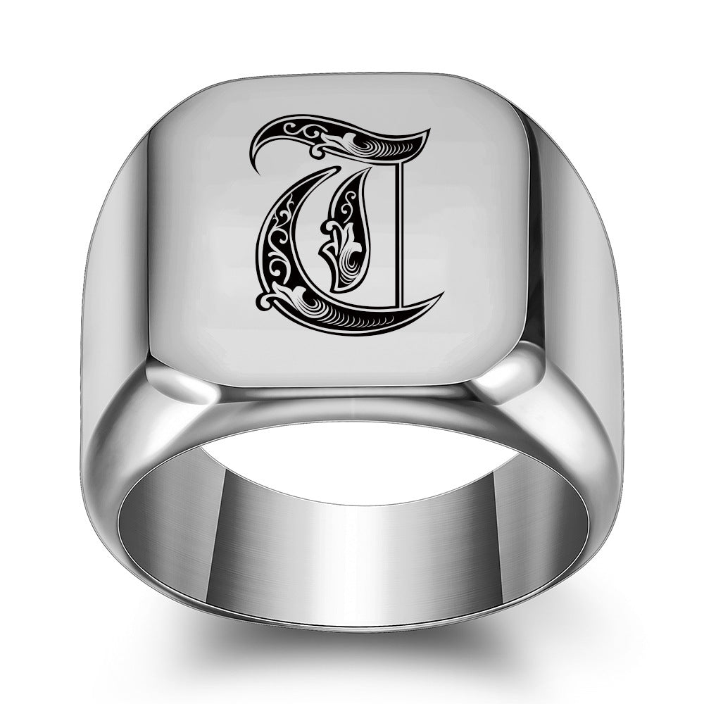 Initial Ring | White Gold