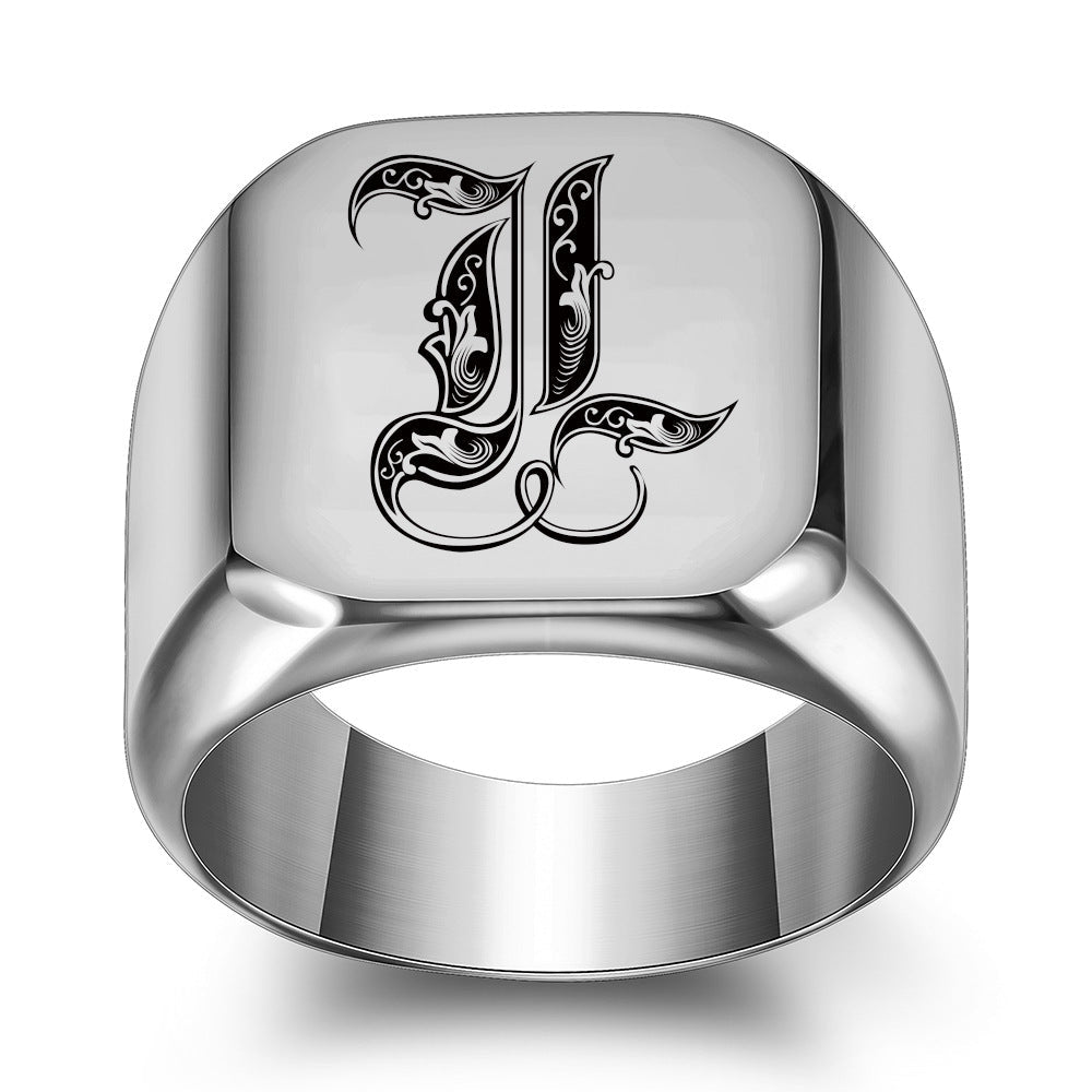 Initial Ring | White Gold