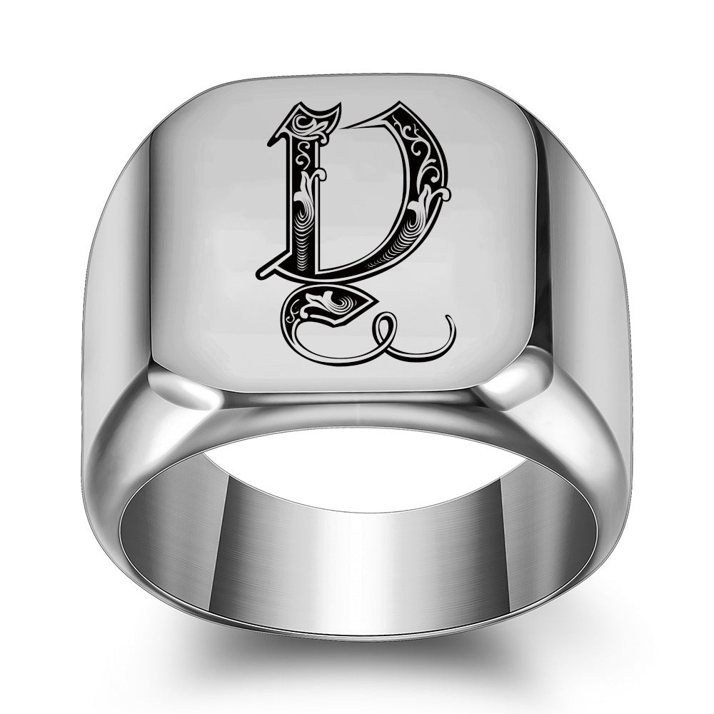 Initial Ring | White Gold