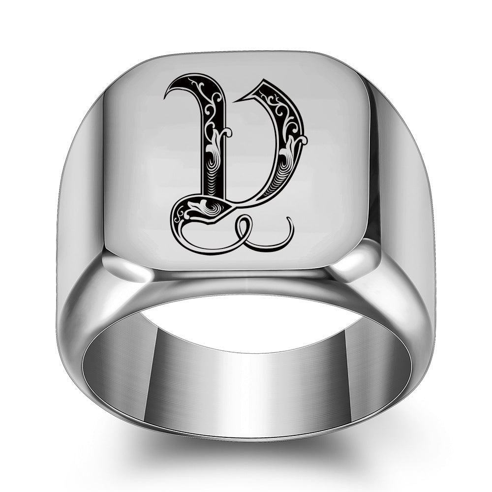 Initial Ring | White Gold