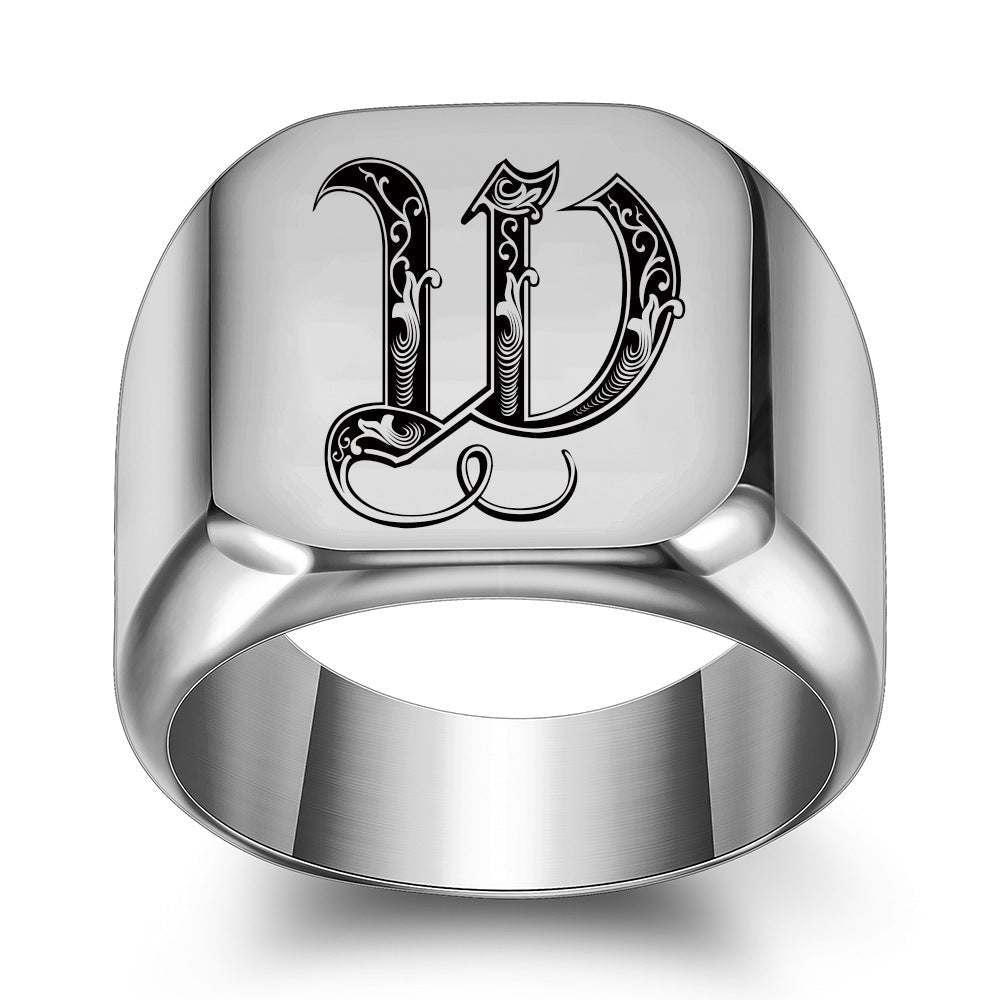 Initial Ring | White Gold