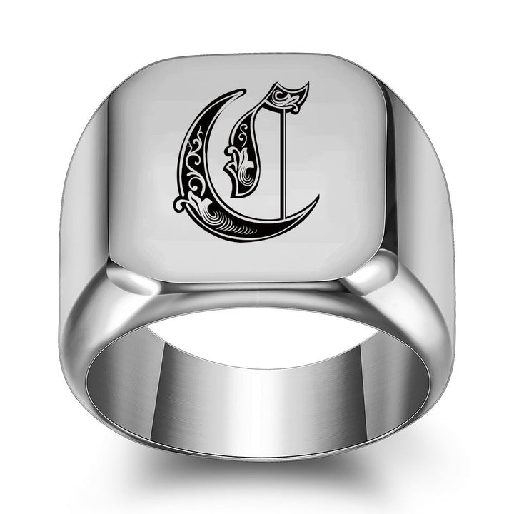 Initial Ring | White Gold