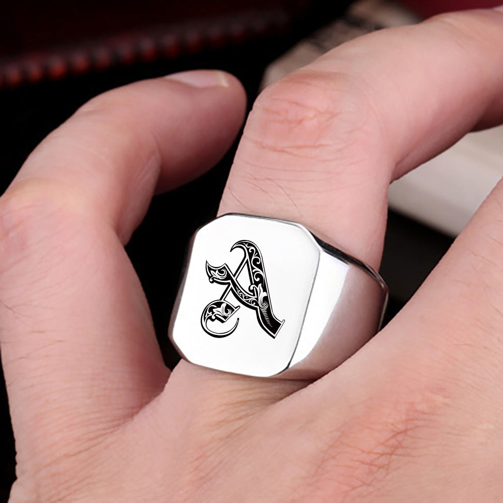 Initial Ring | White Gold