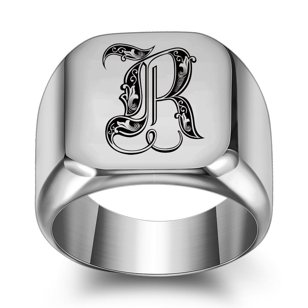 Initial Ring | White Gold