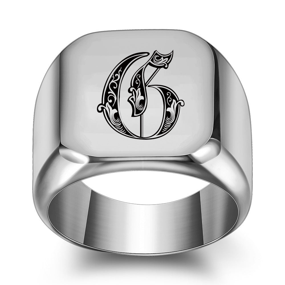 Initial Ring | White Gold