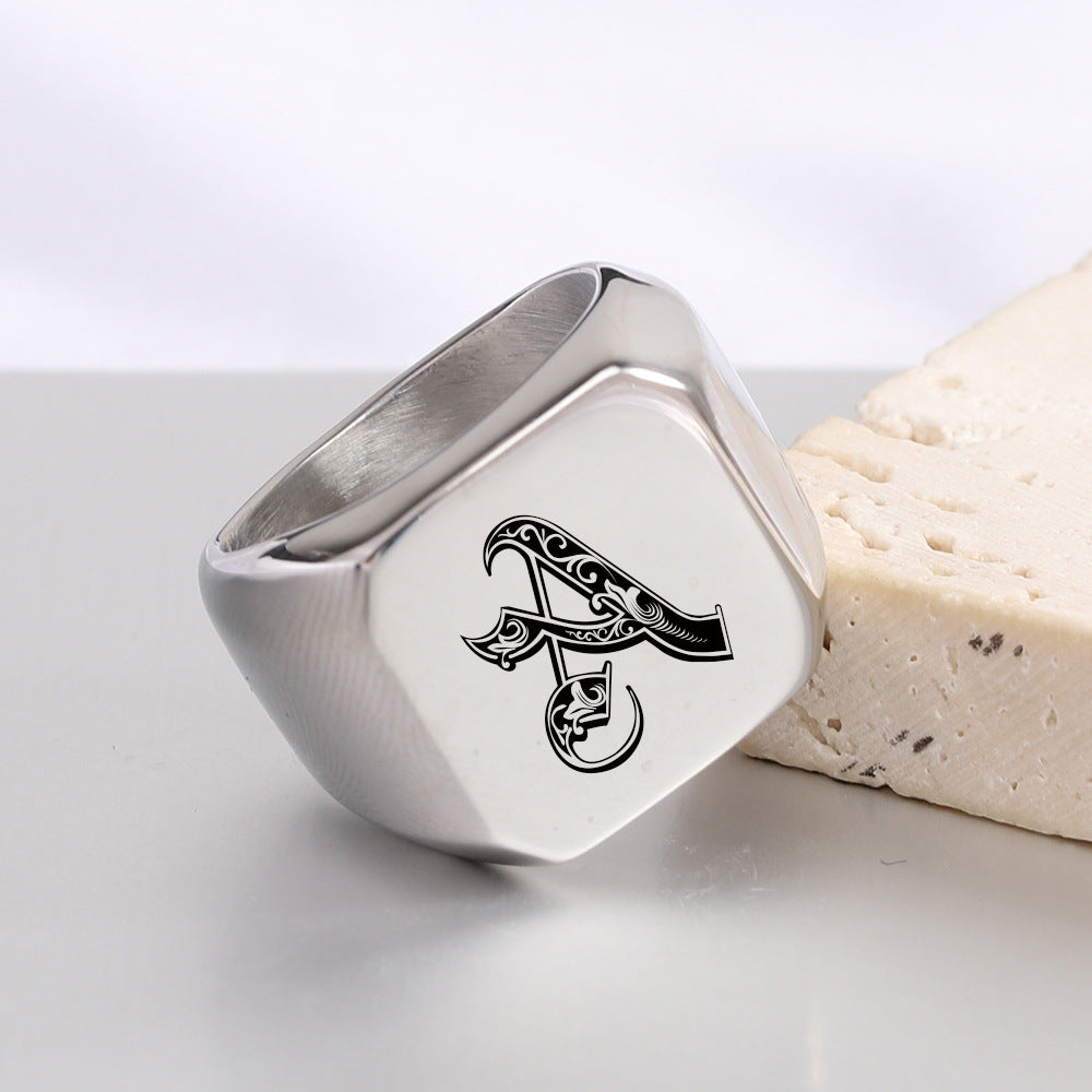 Initial Ring | White Gold