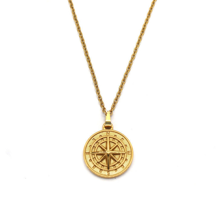 Compass Pendant Necklace | Gold