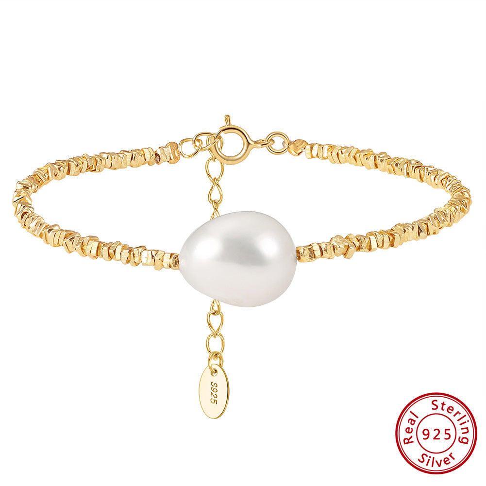 Anemona Bracelet, Silver, Elegant Freshwater Pearl