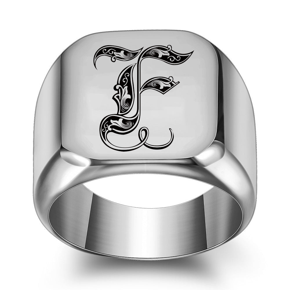 Initial Ring | White Gold