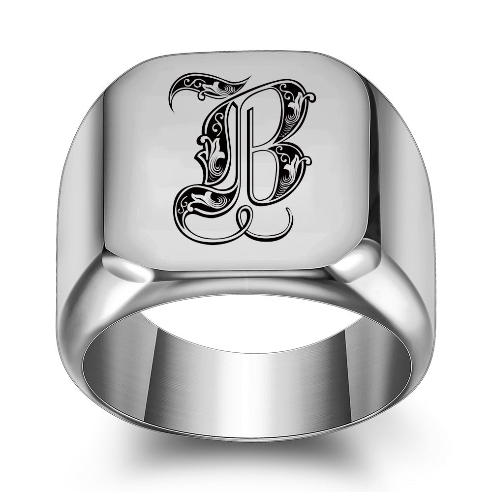 Initial Ring | White Gold