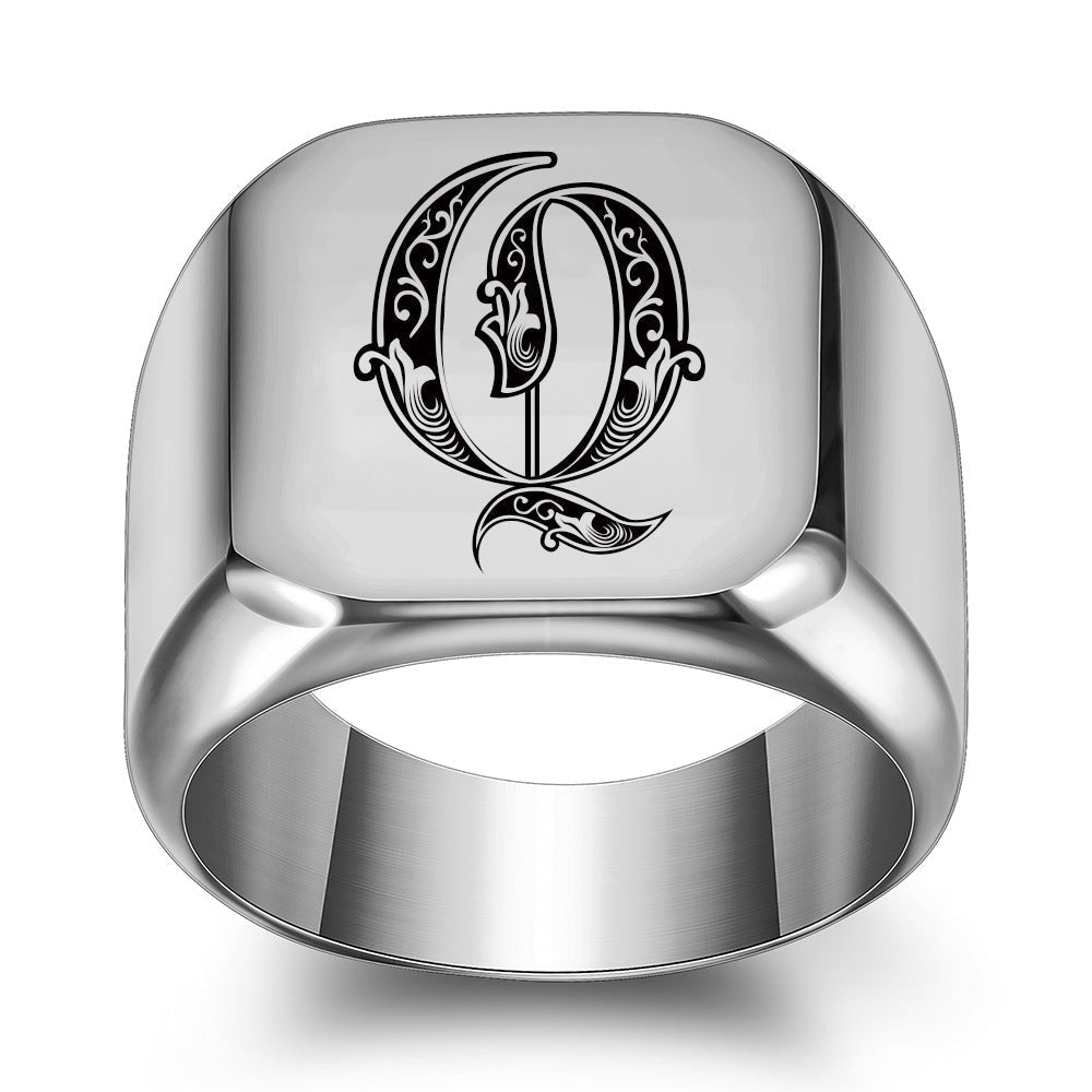 Initial Ring | White Gold