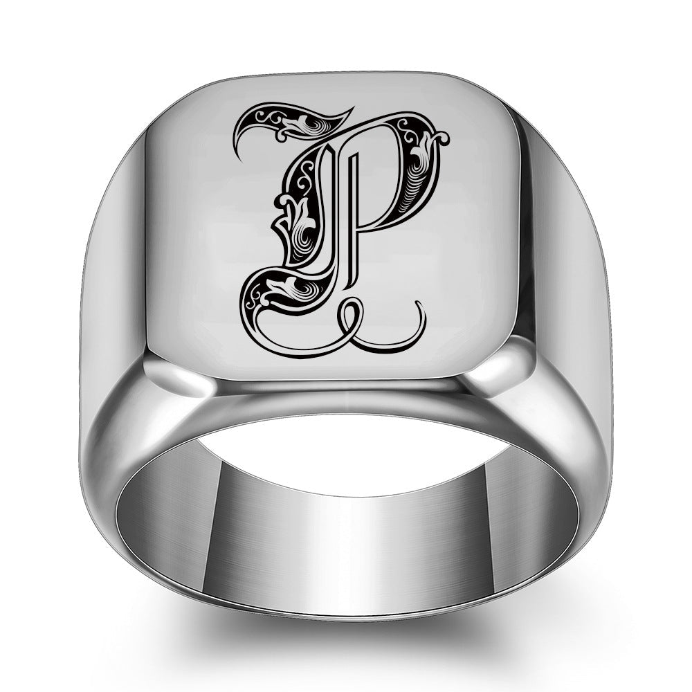 Initial Ring | White Gold