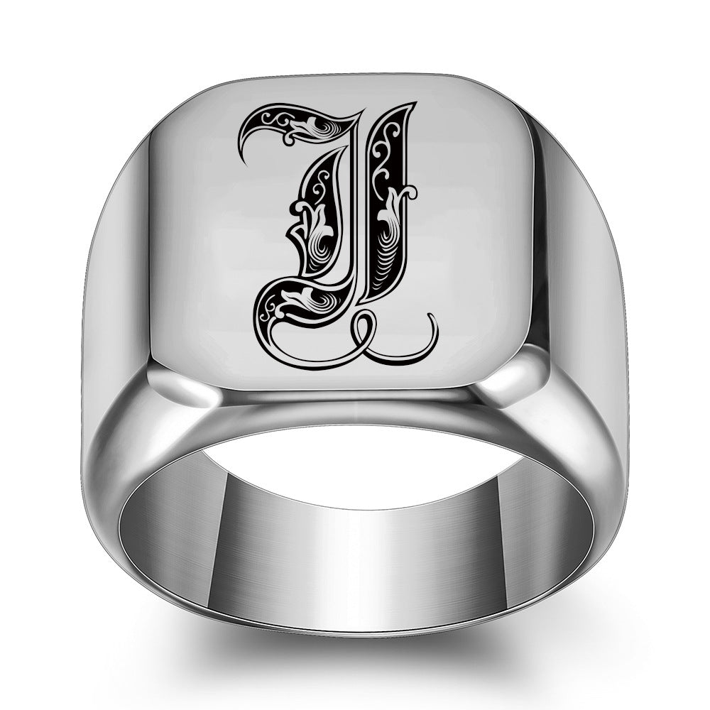Initial Ring | White Gold