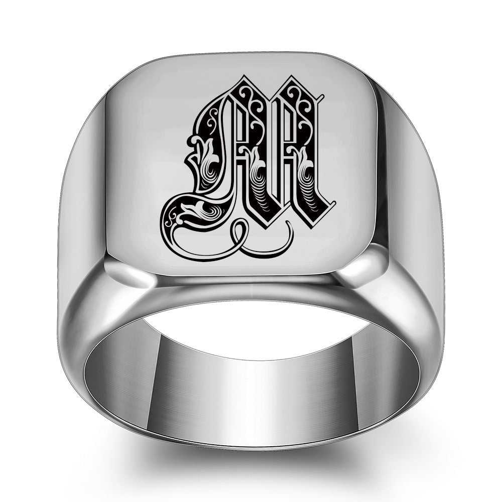 Initial Ring | White Gold