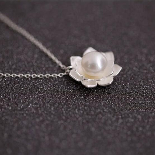 Pearl Lotus Necklace