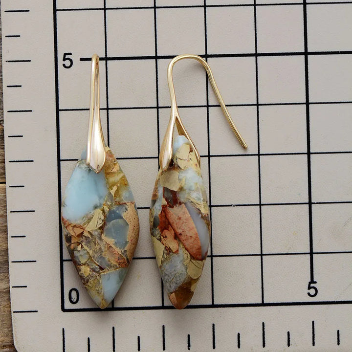 Drop Earrings with Natural Stone