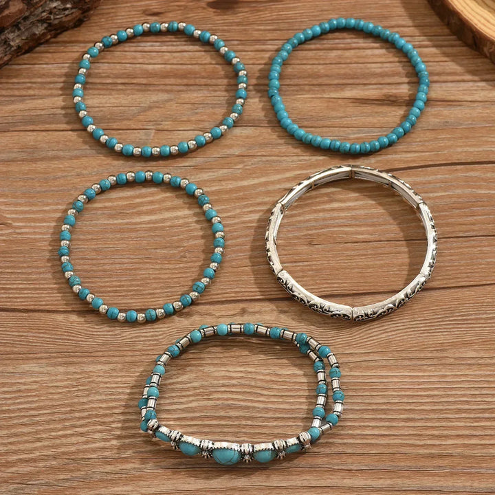Bracelet Set with Turquoise Beads