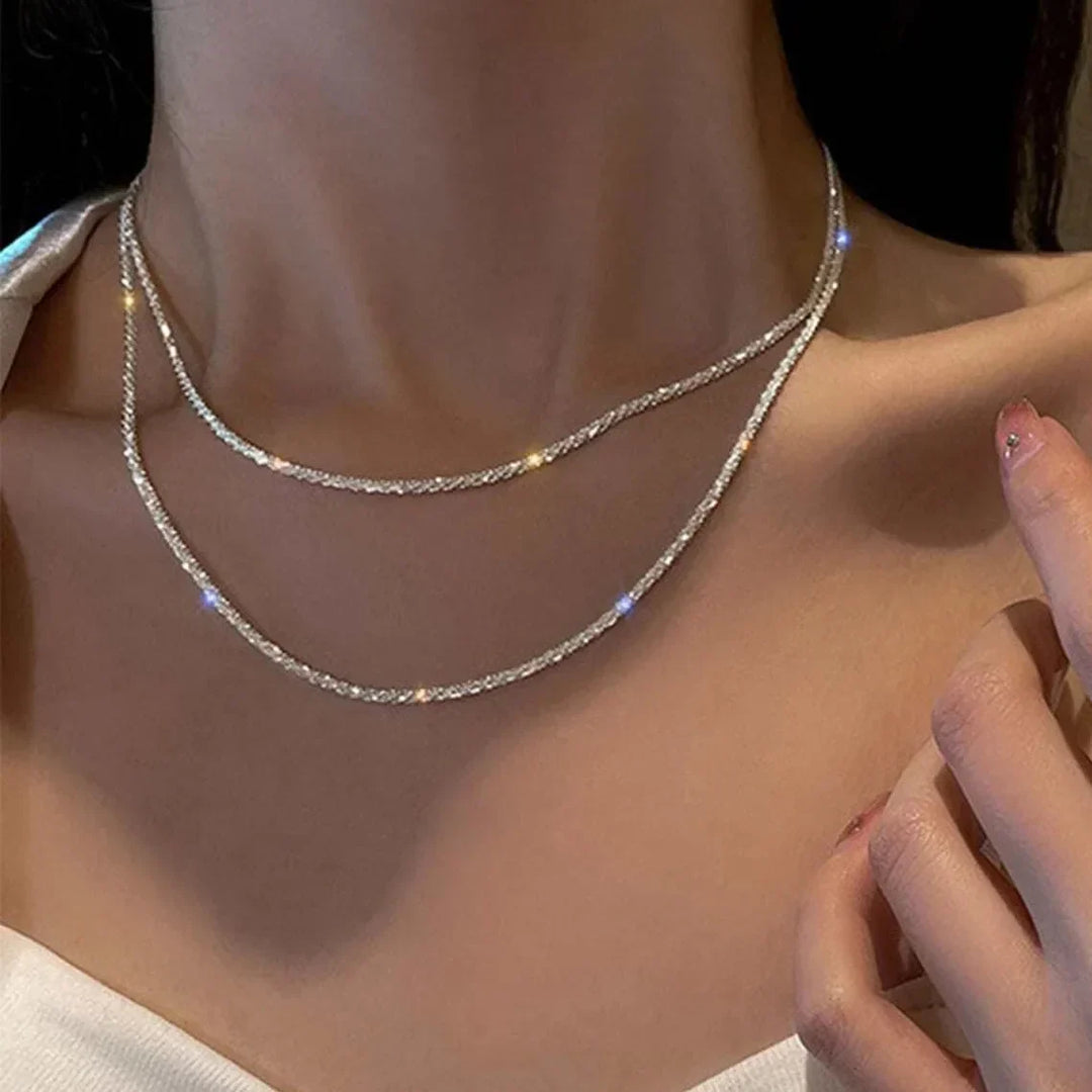 Double Layer Pendant with Crystals
