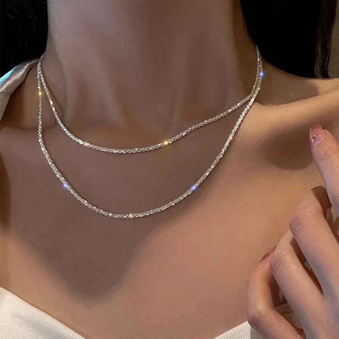 Double Layer Pendant with Crystals