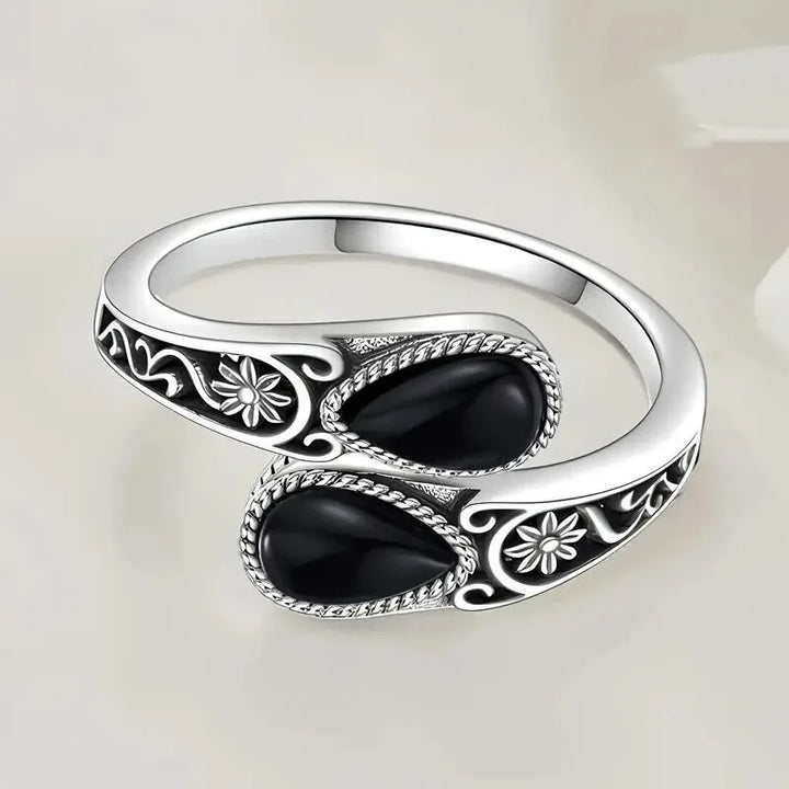Elegant Ring with Moonstone Flower