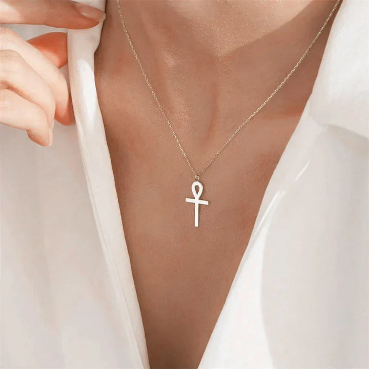 Necklace with Gold Ankh Pendant