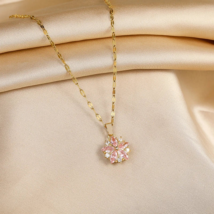 Sakura Rose Romantique Necklace in Stainless Steel