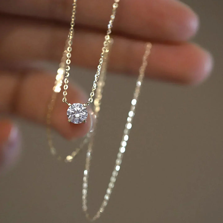 Gold-Plated Necklace with Zirconias