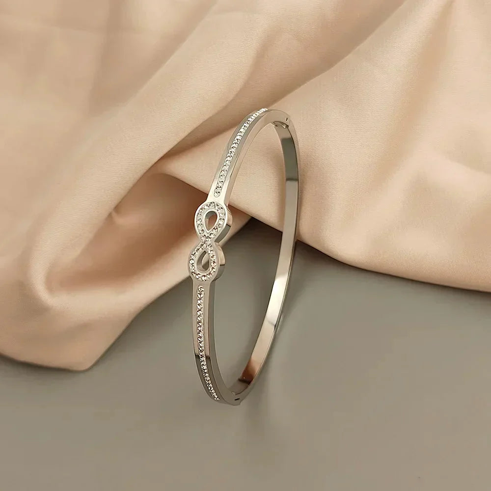 Rigid Infinity Bracelet with Exclusive Crystals