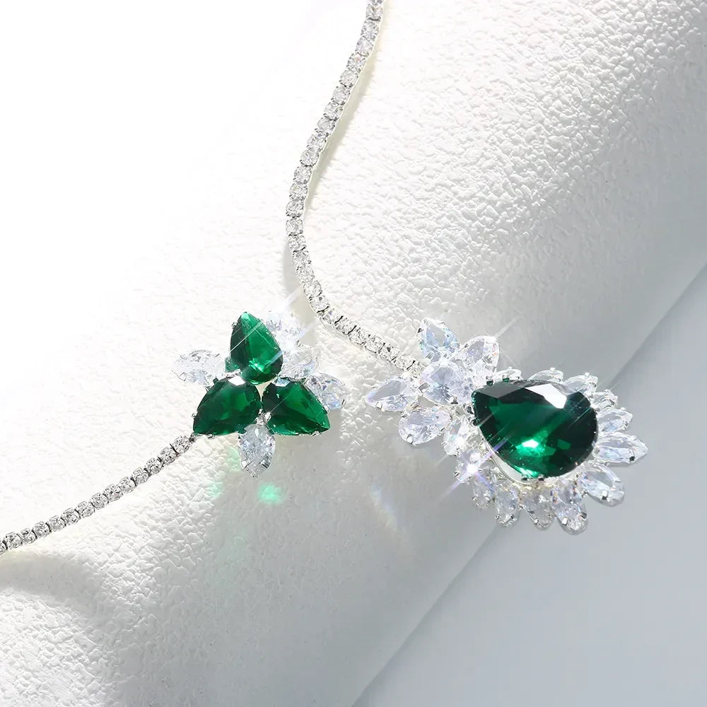 Vintage Collier Bloei van Smaragd
